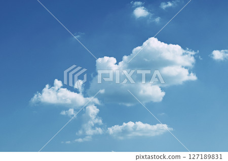 clear blue sky with white cloud, good weather in the morning have a nice day clear blue sky with white cloud, good weather in the morning have a nice day 127189831