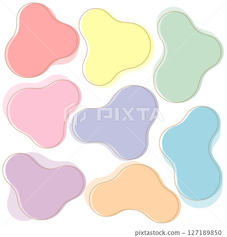 柔軟圓潤的物體套裝，柔軟的觸感，細微的差別，柔和的色彩 127189850