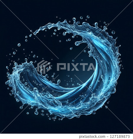 Liquid water wave splash with Generative AI. 127189873