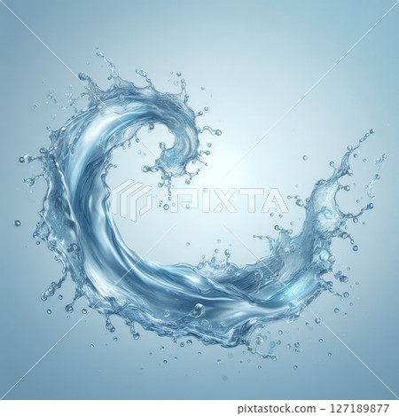 Liquid water wave splash with Generative AI. 127189877