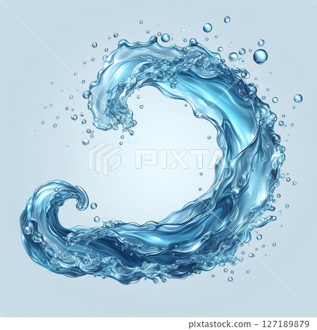 Liquid water wave splash with Generative AI. 127189879