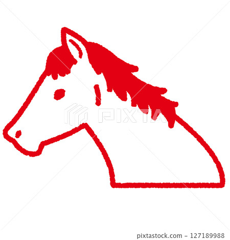 Horse profile illustration in stamp style Horse profile illustration in stamp style 127189988