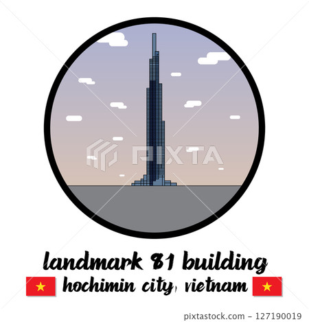 Bangkok, Thailand. 05 10 2024. Circle Icon Landmark 81 Building. Vector Illustration 127190019
