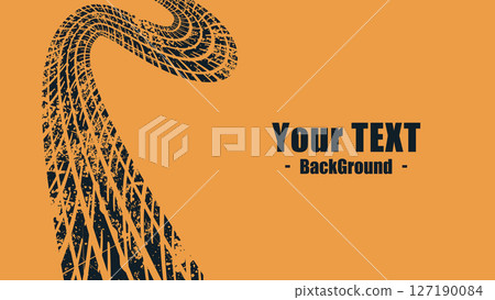 Background template with tire tracks and grunge design 127190084