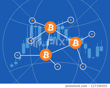 Bitcoin adoption drives global user trust with nodes and lightning network connections for seamless cross-border cryptocurrency payments and growing crypto acceptance vector illustration Bitcoin adoption drives global user trust with nodes and lightning network connections for seamless cross-border cryptocurrency payments and growing crypto acceptance vector illustration 127190301
