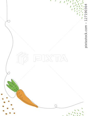 Carrot continuous line background. One single line organic healthy food concept. Minimalism modern style graphics design Carrot continuous line background. One single line organic healthy food concept. Minimalism modern style graphics design 127190364