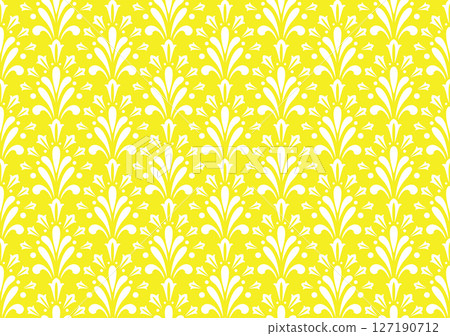 Flower geometric pattern. Seamless vector background. White and yellow ornament 127190712