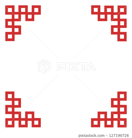 Hand-drawn style rough border/red line frame material (transparent/simple/PNG) 127190726