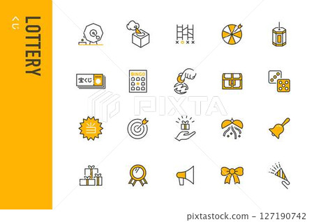 彩票簡單線條圖示集 127190742