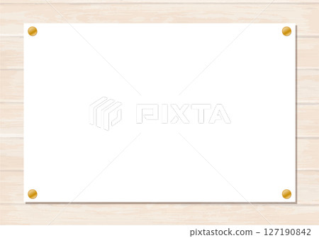 用白紙製成的插圖框，貼在木板上 127190842