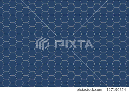 Honeycomb structure of gray lines background dark blue 127190854