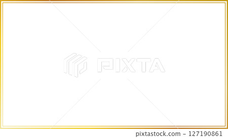 Gold frame (double line, 16:9 ratio, landscape) Gold frame (double line, 16:9 ratio, landscape) 127190861