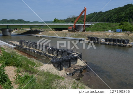 Restoration work on revetments 127190866