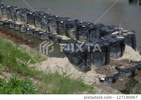 Restoration work on revetments 127190867