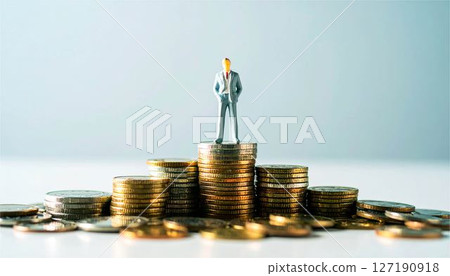 Business, businessman, business scene, person, money, finance, bank, coin, property, miniature 127190918