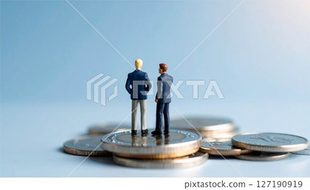 商業、商人、商業場景、人物、金錢、金融、銀行、硬幣、財產、微型 127190919