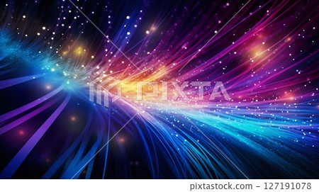 Illuminated Optical Fiber Array. Generative ai 127191078