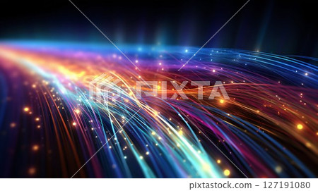 Illuminated Optical Fiber Array. Generative ai 127191080
