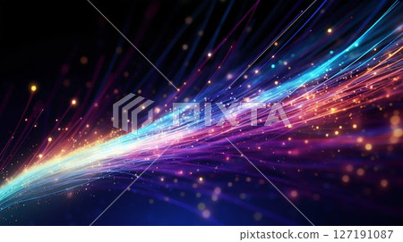 Illuminated Optical Fiber Array. Generative ai 127191087