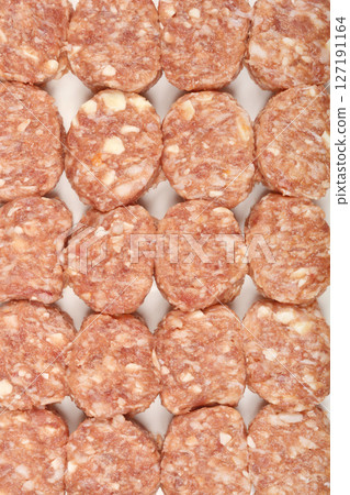 Savory minced meat and cheese patties Savory minced meat and cheese patties 127191164