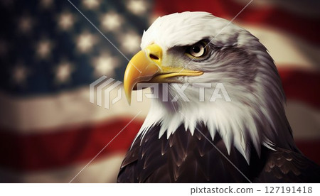Eagle Emblem: Symbolizing American Heroism. Generative ai 127191418