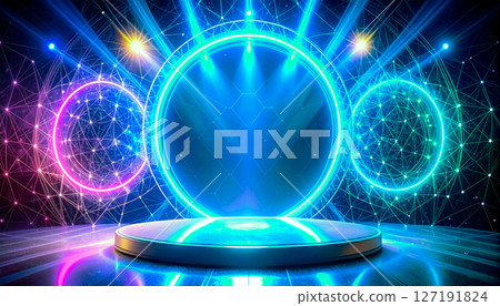 Stage, stage and spotlight background material 127191824