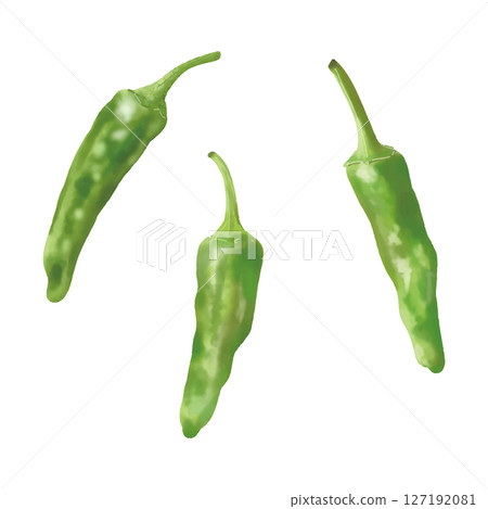 水彩風格新鮮青椒日本蔬菜 127192081