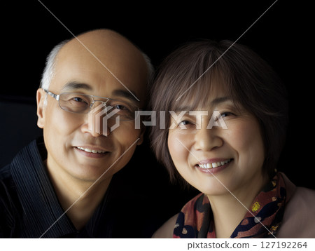 人工智慧生成的圖像：一對日本老年夫婦的肖像 127192264