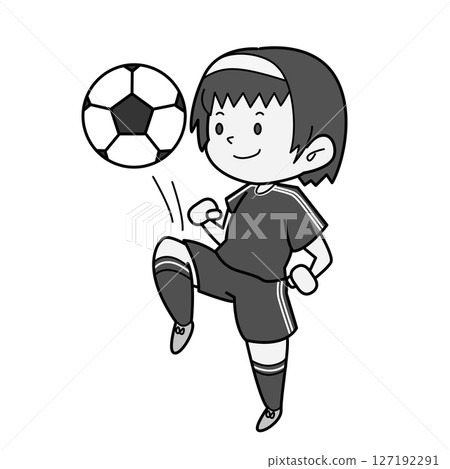 Soccer girl_mono Soccer girl_mono 127192291