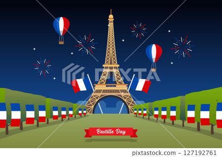 Bastille day celebration at Eiffel tower. Bastille day celebration at Eiffel tower. 127192761