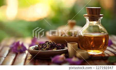 ayurvedic massage for wellness and balance showing herbal infusion ayurvedic massage for wellness and balance showing herbal infusion 127192847