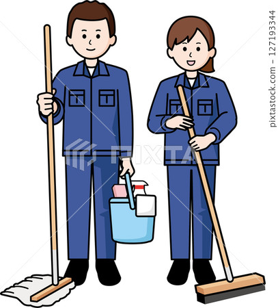 Cleaning workers men and women 127193344