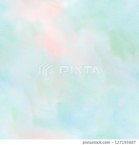 Abstract seamless pattern blue pink watercolor blurry spot. Hand drawn textured illustration. Background by brush stain. For wrapping paper, wallpaper, packaging, web background, textile, typography 127193887