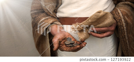 Male hands holding a bag 127193922