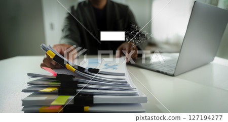 Digital Transformation person working desk  127194277