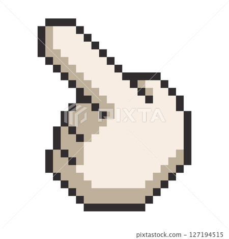 Pixel art hand cursor. Retro style pointer vector illustration. Pixel art hand cursor. Retro style pointer vector illustration. 127194515