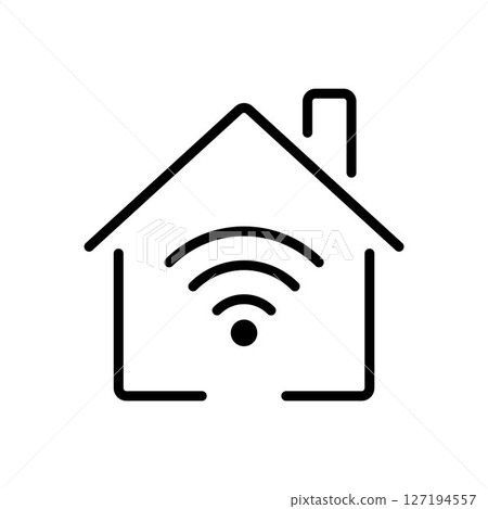 Smart Home Wireless Icon. Editable Stroke. Wi-Fi Signal Inside House Outline. Concept of Home Automation, Connectivity, Internet Network, and Wireless Technology. Vector Line Symbol for Digital Living Smart Home Wireless Icon. Editable Stroke. Wi-Fi Signal Inside House Outline. Concept of Home Automation, Connectivity, Internet Network, and Wireless Technology. Vector Line Symbol for Digital Living 127194557