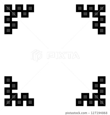 Black dot decorated border/pixel-style frame material (four corners design/transparent PNG) Black dot decorated border/pixel-style frame material (four corners design/transparent PNG) 127194868