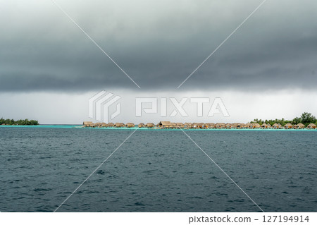 Luxury Bungalows on Motus Around Bora Bora Island, French Polynesia 127194914