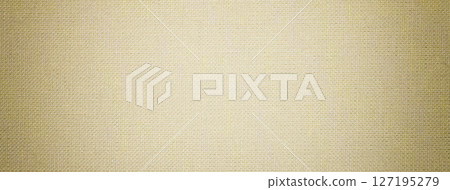 Beige textile fabric background with woven texture and soft vignette in macro view for decorative design. Beige textile fabric background with woven texture and soft vignette in macro view for decorative design. 127195279
