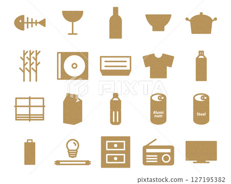 Set of recycling illustrations A_Cork pattern 127195382