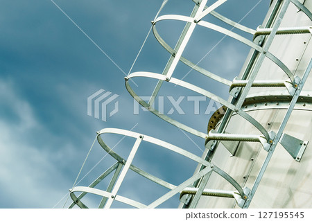 Ladder on agricultural silo 127195545
