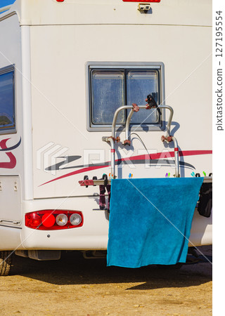 Caravan with clothes to dry Caravan with clothes to dry 127195554
