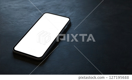 white smartphone mockups with glowing screens on dark backgrounds, ideal for tech and design projects. 127195688