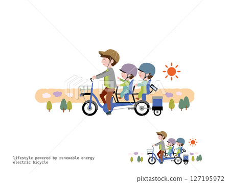 Three-seater electric bike outing: evening 127195972