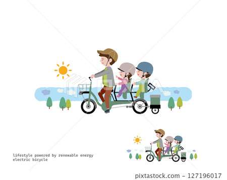 三人座電動自行車出遊：白天 127196017