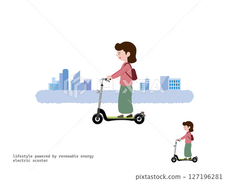 騎電動滑板車出遊：城市 127196281
