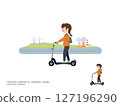 Going out on an electric scooter: The beach 127196290