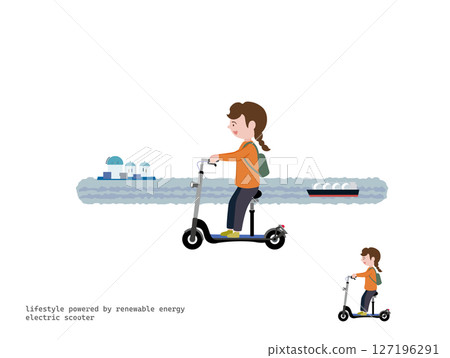 騎電動滑板車出遊：海灘 127196291