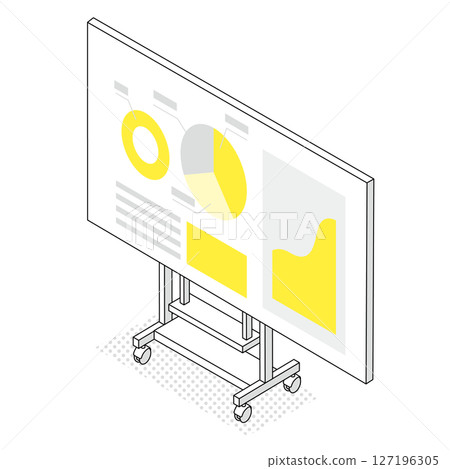 大型顯示器數位看板插圖（等距） 127196305